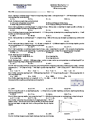 Đề kiểm tra môn Vật lý Lớp 11 - Mã đề 896